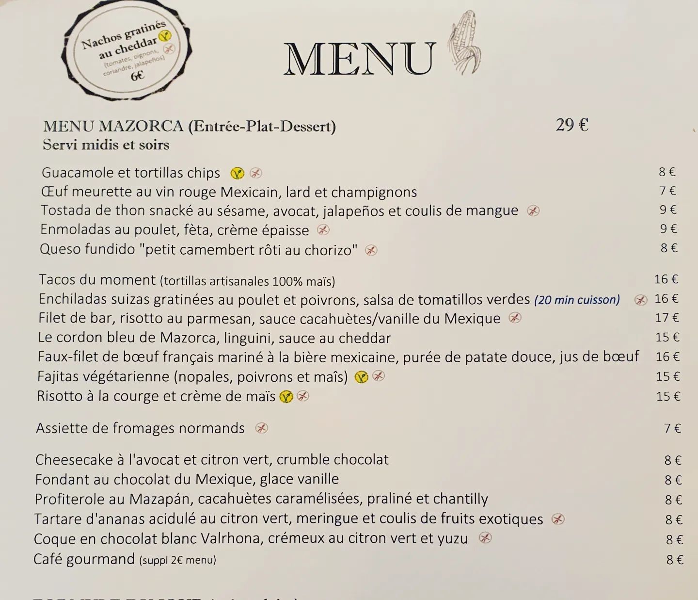Menu de Septembre